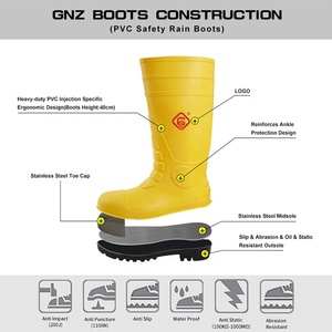 Ce S5 Nền Kinh Tế Wellington khởi động Midsole khởi động công nghiệp gumboots chống trượt hàng đầu cắt thép ngón chân không thấm nước mưa giày dép cho nam giới - Product Image 2