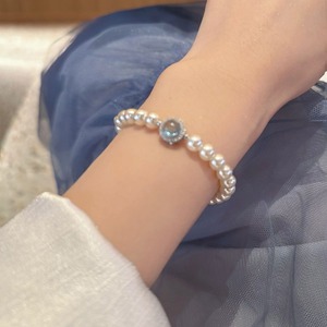 Pulsera de perlas azul marino de <span class=keywords><strong>sirena</strong></span>, accesorio de alta gama, fresco y ligero, único, estilo francés, elegante y versátil para mujer. - Product Image 3