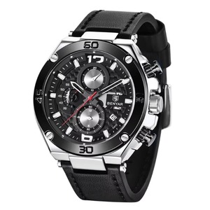 Reloj Cronógrafo Multifunción para Hombre, Reloj de Cuarzo Luminoso a Prueba de Agua con Calendario, Correa de Cuero, Reloj de Pulsera Deportivo y de Negocios - Product Image 3