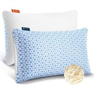 Shredded <b>Memory</b> Foam <b>Pillows</b> Queen Size Cooling Firm <b>Pillows</b> Queen Size 2 Pack for Bed Adjustable for Side Back Stomach Sleepers - Product Image 1