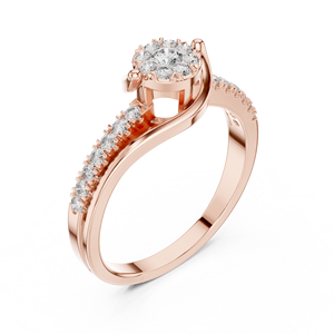 Elegante Anillo de Diamantes en Oro Rosa para Mujer, Joyería Brillante de Moda, Ideal para Bodas, Compromisos, Fiestas y Ocasiones Especiales - Product Image 2