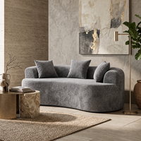 Canapé d'angle trois places en chenille pour appartement - Design moderne, durable et écologique