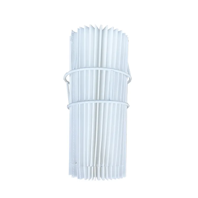 Pantalla de lámpara de plástico de tela blanca con cono plegable redondo