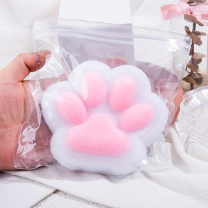 Kawaii Plush Paw Fidget Squishy In Pastel Blue Pink And Purple For Anxiety Relief Cute <b>Desk</b> <b>Toy</b> And Gift Idea - Product Image 1