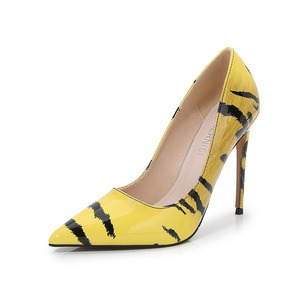Chaussures à talons pour femmes, nouveau Design, bon marché, en gros, en cuir verni, imprimé léopard, à bout pointu - Product Image 3