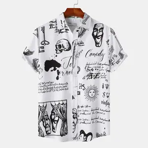 Chaoqi Merk Groothandel Hoge Kwaliteit Katoen Materiaal Schedel Print Shirts Hawaii Shirts Custom Skull Design T-Shirt