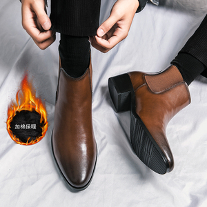 2119 inverno stivaletti uomo-1 scarpe in vera pelle peluche <span class=keywords><strong>chelsea</strong></span> stivali <span class=keywords><strong>con</strong></span> <span class=keywords><strong>tacco</strong></span> - Product Image 4