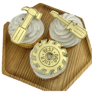 ท็อปเปอร์อะคริลิคตกแต่งคัพเค้ก รูปน้ำผึ้งและของหวาน สำหรับวันพ่อ ตกแต่งเค้กสำหรับงานปาร์ตี้และอุปกรณ์บนโต๊ะอาหาร - Product Image 4