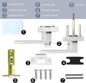 프라이버시 새틴 니켈 헤비 아연 합금 튜블러 레버 락셋 도어락 내구성 및 방수 기능 - Product Image 6