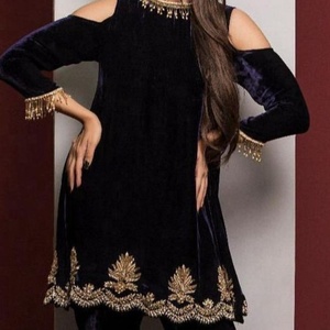 2021 Latest Beautiful Kurta with <b>Pant</b> Party/Wedding Dress with Lace and Button Decoration Elegant Applique Work - Product Image 1