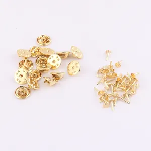 Gold Color Lapel Brass Butterfly Clutch Pin Back For Garment Accessories