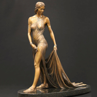 Sculpture de danseuse en bronze grandeur nature pour extérieur, statue de femme nue en métal, statue de homme en métal pour la décoration