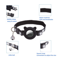 Collier Réfléchissant Réglable pour Chien et Chat avec Support AirTag et Design Imprimé Élégant et Doux