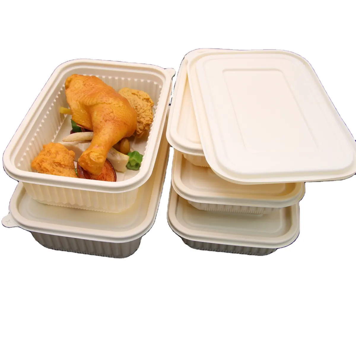 Tek kullanımlık biyo mısır nişastası ambalaj gıda öğle yemeği için Bento kutusu
