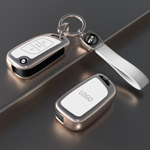 Funda Protectora de Aleación de Zinc y Cuero para Llave de Coche <span class=keywords><strong>Citroen</strong></span> <span class=keywords><strong>C3</strong></span> C5, Fabricada en China, con Llavero - Product Image 1
