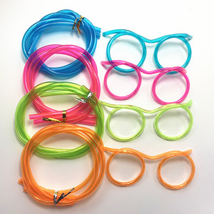 Pailles amusantes colorées en forme de lunettes, pailles rigolotes pour enfants, décoration de fête, pailles flexibles - Product Image 3