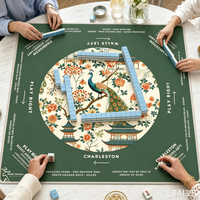 Tapis de Mahjong Américain Personnalisé avec Règles de Charleston et Guide de Triche, Housse de Table Antidérapante en Caoutchouc Silencieuse, Faible MOQ