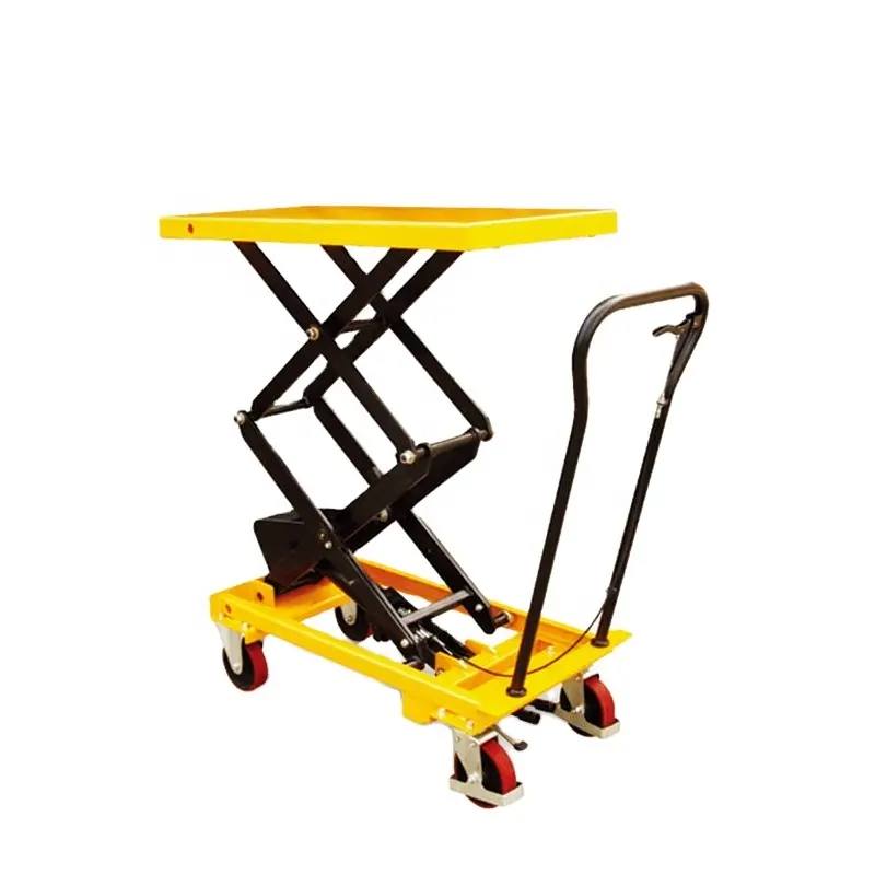 Good Quality Heavy Duty Cart Trolley Economic Type Mobile Double Scissor Lift Table