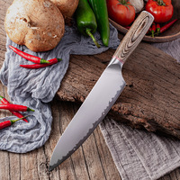 Commercieel staal omhulde keukenchefsmes voor het snijden van vlees en groenten, zwart, roestvrij staal, 18cm