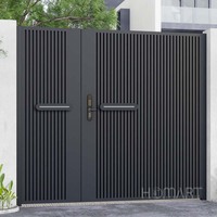 Portes coulissantes extérieures en aluminium de haute qualité pour l'entrée de la maison Conception de grande porte principale avec motif d'ouverture automatique pour les maisons