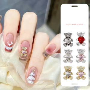 Nuevo Oso de Peluche de Lujo con Cristales para Decoración de Uñas, Accesorios Metálicos 3D para Arte de Uñas con Lindo Osito de Peluche - Product Image 2