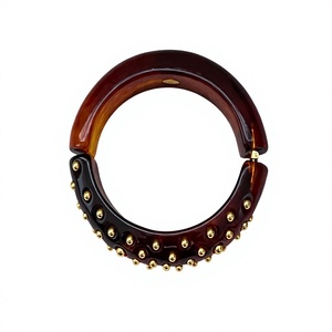 New Stylish Resin <b>Bangle</b> <b>Bracelet</b> Design With Silver Dots Classic Fancy Handmade Unisex Jewelry Anniversary Party with Woman - Product Image 4