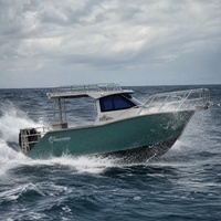 Kapal Pesiar Aluminium 23ft 7m Berbahan Aluminium Las Penuh dengan Motor Luar Papan 250-300HP untuk Patroli & Berlayar Sport