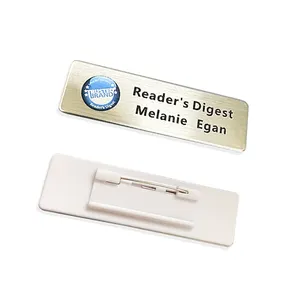 customized metal blank zinc alloy nameplate new design metal name plate badge logo publicity company