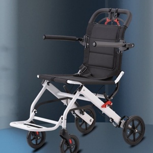 Sedia a rotelle manuale leggera portatile in lega di alluminio approvata dalla compagnia aerea per disabili - Product Image 2