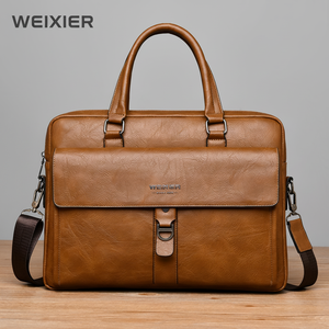 WEIXIER - Bolsos <span class=keywords><strong>de</strong></span> Mano Personalizados con Logotipo para Hombres <span class=keywords><strong>Abogados</strong></span>, Bolsa <span class=keywords><strong>de</strong></span> Mensajero <span class=keywords><strong>de</strong></span> un Solo Hombro, Maletín <span class=keywords><strong>de</strong></span> Cuero PU, Bolsa para Portátil <span class=keywords><strong>de</strong></span> Negocios para Hombres - Product Image 1