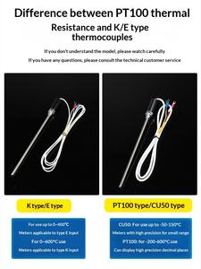 ネジ式ステンレス鋼 K/EJ タイプ <span class=keywords><strong>Pt100</strong></span> 温度感知ライン サーモスタット 射出成形機プローブ 200mm 1C - Product Image 1