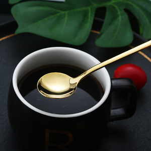 Petite cuillère ronde en acier inoxydable 304, cuillère à café, cuillère à dessert, cuillère à mélanger, qualité alimentaire - Product Image 3
