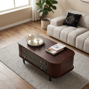 New Style Elegant Antique Modern Solid <b>Wood</b> Coffee <b>Table</b> with Storage Drawers for Living Room Furniture 1 Year Warranty - Product Image 2