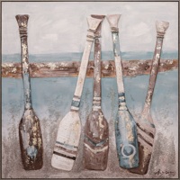 Peinture murale intérieure écologique Art déco sur toile, motif paysage marin, design unique, peinte à la main