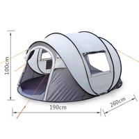 Tente familiale pop-up quatre saisons à double couche pour 3-4 personnes, une chambre, portable, pour usage extérieur