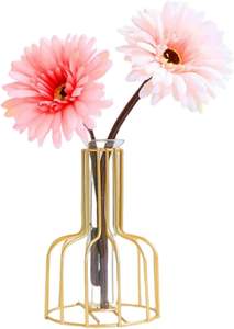 Elegante florero de metal decorativo hecho a mano con revestimiento a prueba de herrumbre, perfecto para flores frescas y artificiales, ideal para regalar - Product Image 5