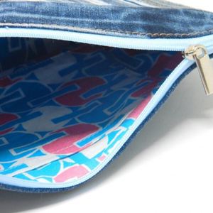 Custom Eco-Friendly Recycled Jeans Zipper Travel Pouch Denim Fabric for Case Casual Makeup <b>Bag</b> Denim <b>Patchwork</b> Purse - Product Image 5
