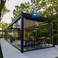 Pergola intelligente en aluminium pour jardin, terrasse, cour, villa, avec commande intelligente, protection solaire, design personnalisé