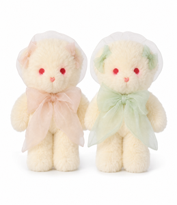 Meilleures ventes : Ours en peluche crème avec ruban sur le bonnet, 8 pouces, jouet en peluche, achat en gros, en stock, souvenir, cadeau promotionnel, vente en gros - Product Image 1