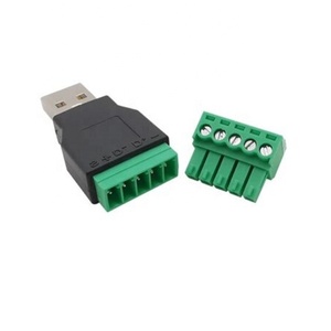 USB 2.0ชนิดตัวผู้ไป<span class=keywords><strong>5</strong></span>พินตัวเชื่อมต่อแบบสกรูแจ็ค USB พร้อมตัวป้องกัน USB2.0เพื่อเสียบปลั๊กเทอร์มินัลบล็อก - Product Image 3