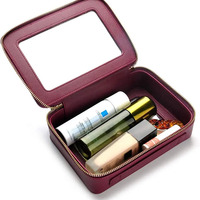 Étuis à cosmétiques en cuir PVC transparent de luxe, sac de maquillage, de beauté, prenant en charge le LOGO personnalisé pour les femmes, livraison gratuite