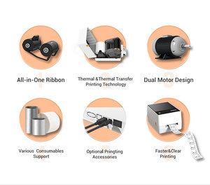 Imprimante d'étiquettes à ruban à prix d'usine, imprimante d'étiquettes thermique USB 203 DPI, imprimante d'étiquettes en or et en argent, imprimante d'étiquettes en PET, prend en charge diverses étiquettes - Product Image 3
