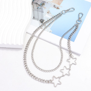 Cadena de cintura de doble capa con diseño de estrella de hip hop, de aleación de zinc, para fiestas, unisex. - Product Image 3