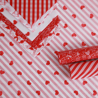 Papier d'emballage en rouleau imprimé pour la Saint-Valentin, couché simple face, en papier kraft vierge recyclé, pour chaussures, vêtements et cadeaux