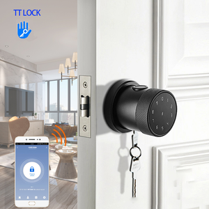 Aiendi TTLOCK Ball Lock <span class=keywords><strong>Digital</strong></span> Electric Smart Fingerprint Password Key Knob Aluminium Alloy Kayu untuk Single Latch Mudah - Product Image 2