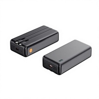 Banque d'alimentation portable d'urgence haute capacité 10000mAh avec écran LED, charge rapide 15W, câble inclus