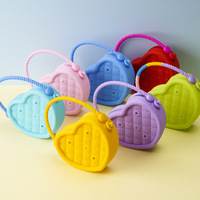 Sac bandoulière DIY pour enfants, petit sac en silicone motif cœur de dessin animé, porte-monnaie et sac à main pour filles