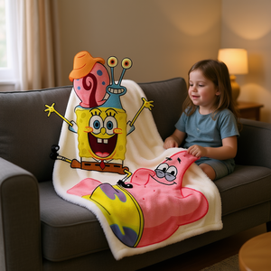 Manta de Bob Esponja, Rectangular, de Poliéster y Algodón, con Estampado de Dibujos Animados, para Uso Doméstico, Tamaño Doble, para las Cuatro Estaciones - Product Image 2