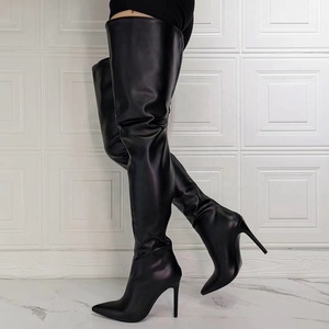 Botas Altas por Encima de la Rodilla para Mujer, Talla Grande 47, con Cremallera Trasera, Ajustadas, Tacón Fino, Botas Sexys de Otoño para Mujer, Botas de Tacón Alto con Punta Puntiaguda - Product Image 2