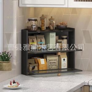 กล่องเก็บขนมปัง 2 ชั้น สีดำ ไม้ สำหรับเก็บรักษาความสดใหม่ ใช้ในบ้าน - Product Image 4